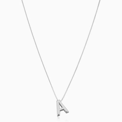 Love Letter Initial Necklace | White Gold