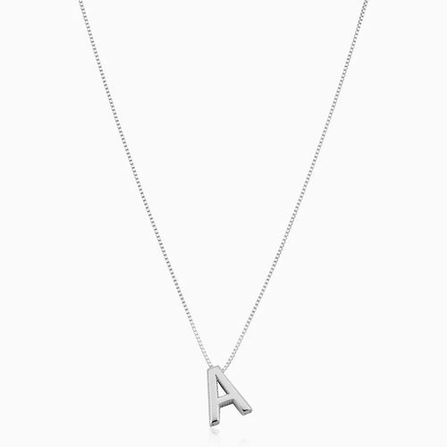 Love Letter Initial Necklace | White Gold